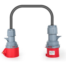 Campingadapterstekker, 32A mannelijk naar 16A vrouwelijk 5-pins voedingsadapter, 32A naar 16A adapterkabel, 1 meter