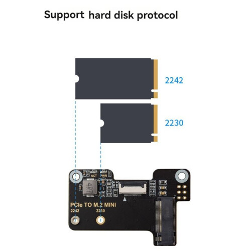 Adapter Board for Raspberry Pi5 PCIe to M.2  Support NVMe Protocol M.2 Interface Hard Drives 1