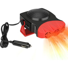 Autokachel, 150W 12V, sigarettenaanstekerplug, 2-in-1 draagbare verwarmingsventilator, verwarming/koeling, voorruitontdooier (rood)