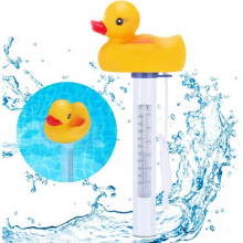 Schwimmendes Poolthermometer, Duck Shrenfox Poolthermometer, unzerbrechliches Duck-Wasserthermometer mit Seil, schwimmendes Thermometer
