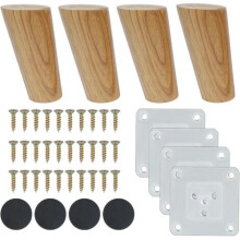4 stuks 10 cm houten meubelpoten schuin - Stevige vervangingspoten voor bank, fauteuil, tafel, tv-meubel met accessoires