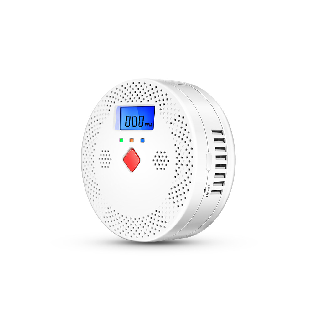 (White) Wifi Smart Carbon Monoxide Detector Alarm 85Db Sound Warning Lcd Digital Display Home Indoor Co Poisoning Siren 4017648555102
