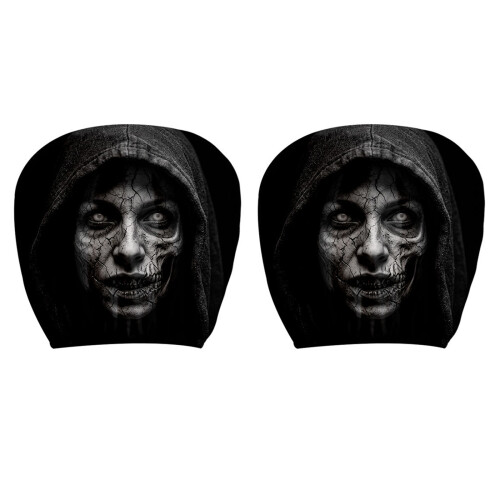 1 Pair Polyester Automotive Headrest Guards Covers-Type F
