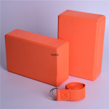 (Orange) And Yoga Block Yoga Strap Set Eva Foam Soft Nonslip Yoga Blocks Universal Pilates Stretching And Workouts Toning