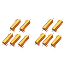 10pcs 50W 10 Ohm 5% Aluminum Housing Case Resistor, Wirewound Resistors Screw Tap Chassis Mounted, LED Car Resistor