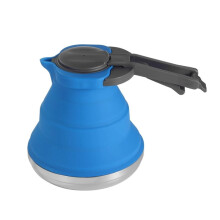1.5L Silicone Kettle,Portable Camping Kettle,Folding Travel Tea Kettle,Anti-Scald Plastic Handle,Stainless Steel Bottom