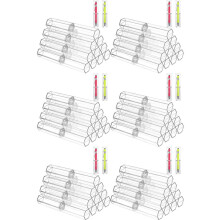 60 Pcs Acrylic Pen Boxes Clear Ballpoint Pen Case Pencil Gift Box Pen Storage Container Hexagon Single for School Office