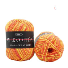 (Orange) Mixed Colour 50g Knitting Yarn Knitting Tool Cotton Yarn Crochet Milk Soft Baby Cotton Wool Yarn