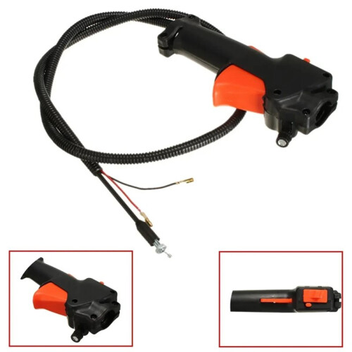 XMSJ 26mm Black Strimmer Handle with Throttle Trigger and Cable for DIY Gardening 2