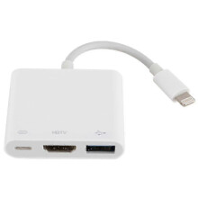Digital AV adapter for Lightning to HDMI and USB conversion