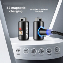 SMILING 6g Latarka na Breloczku 6 Trybów Stroboskopowych Sos USB Ładowanie Magnetyczne Ultra-Cienka Latarka Robocza