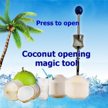 Coconut Opener Tool for Young Green Coconut with Stainless Steel Drinking Straw Set Hole Opener, Drilling