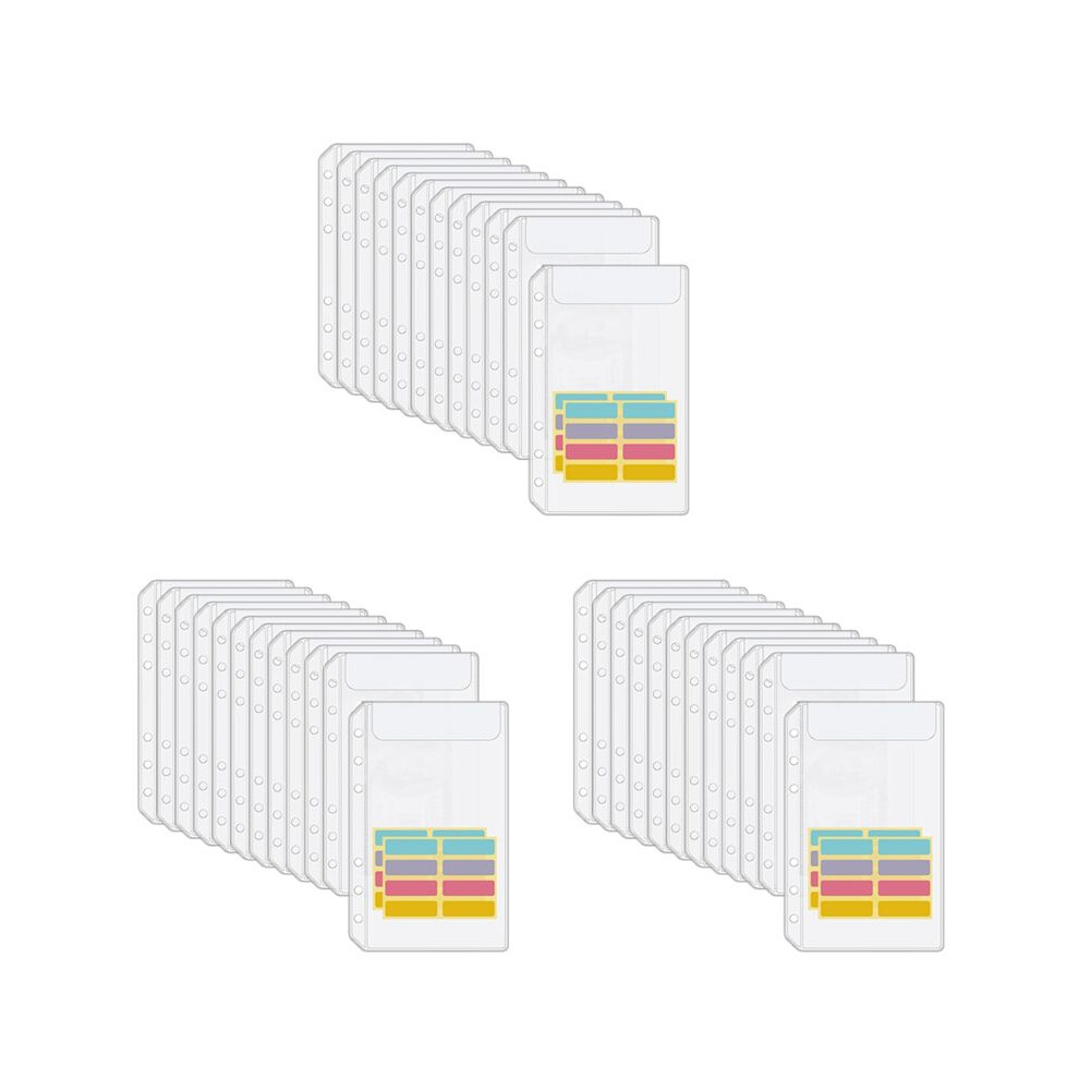 A6 Binder Pockets 36Pcs No Zipper Envelopes For Budgeting,6-Hole Zipperless Binder Pouches Envelope For A6 6-Ring Binder 6033339411999