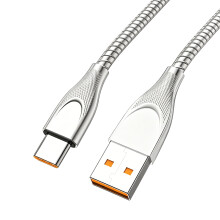 USB-zu-Typ-C-Stecker-zu-Stecker-Datenübertragungskabel-2m Silber