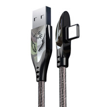 L-förmiges 5A-Schnellladekabel USB A auf Typ C für-1,8 m Schwarz