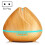 Peach-Shaped Wood Grain Remote-Controlled Ultrasonic Humidifier, Aromatherapy Diffuser, Automatic Alcohol Sprayer With Led Light, Capacity: 400Ml, Eu 1
