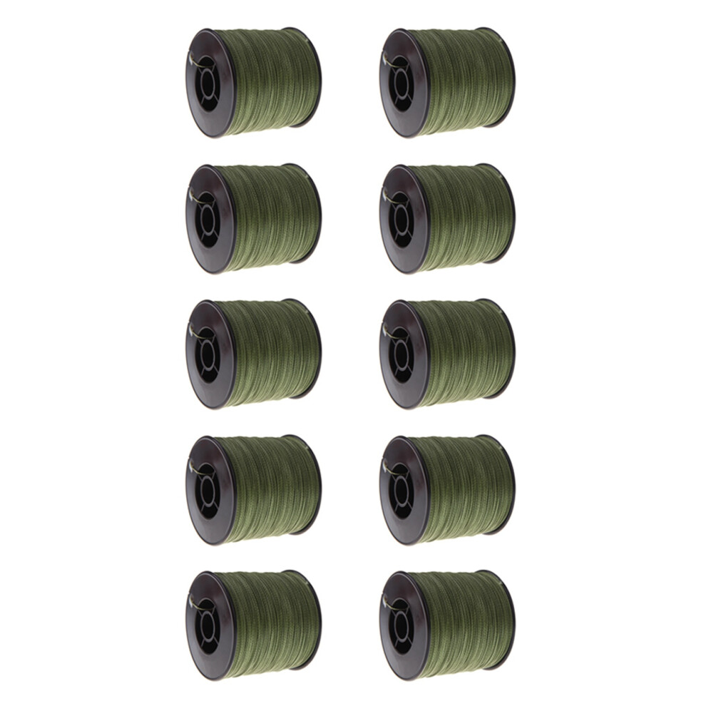 10Pcs 300M Fishing 100 Lb 0.55Mm Strong Pe Braid Green 4713286728617