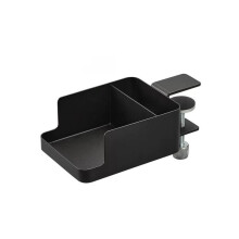 Bureau bekerhouder/ophangrek met verstelbare armclip, geschikt voor afstandsbediening, mobiele telefoon, waterbeker en kleine accessoires.