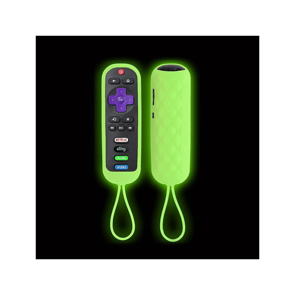 Two Oval-Shaped Silicone Protective Cases (Glow-In-The- Green) Compatible Tcl Roku Rc280/Rc282 Compatible Remote Controls Are Available Compatibl Dark/Green 9072918049793