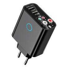 K16 2-In-1 3.5Mm Aux+Rac Dual Output Direct-Plug Bluetooth 5.0 Audio Transmitter And Receiver With Compatible Remote Control, European Standard (Colo