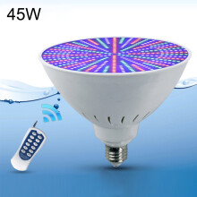 Abs Plastic Led Pool Light Bulb, Underwater Light Fixture, Light Color: Seven Colors + 12-Button Compatible Remote Control (45W) :Colorful +12 Bu Sur