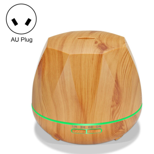 Diamond-Patterned Wood Grain Remote-Controlled Ultrasonic Humidifier, Aromatherapy Diffuser, Automatic Alcohol Sprayer With Led Light, Capacity: 400M
