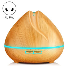 Peach-Shaped Wood Grain Remote-Controlled Ultrasonic Humidifier, Aromatherapy Diffuser, Automatic Alcohol Sprayer With Led Light, Capacity: 400Ml, Au