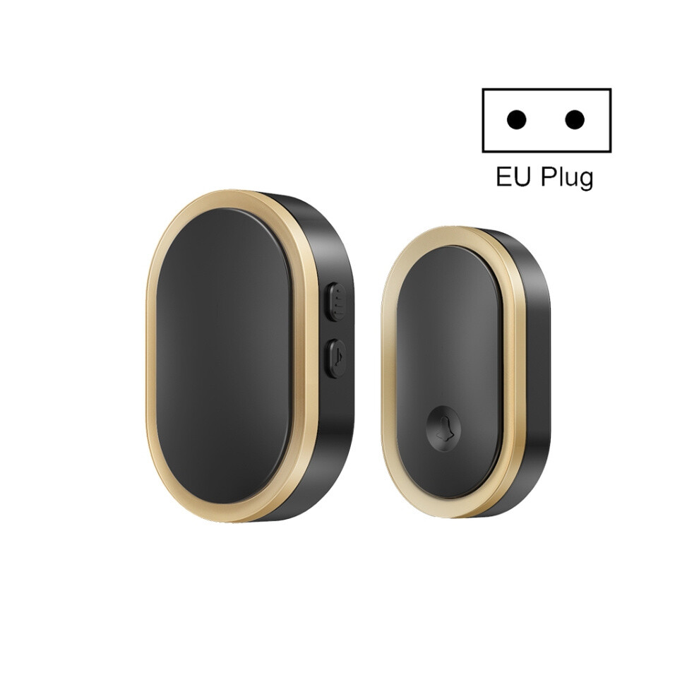 Cacazi A99 Home Smart Long-Range Compatible Remote Control Doorbell/Caller Compatible Seniors, Specifications: European Standard (Black & Gold) : Sur 9072918053318