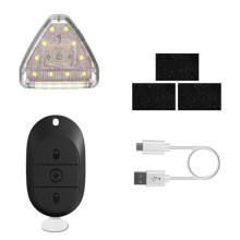 M7 Motorrad-Blinklicht, wasserdicht, lange Akkulaufzeit, kabellos kompatible Fernbedienung, modifiziertes Warnlicht (Ein Licht, ein kompatibles Kabel