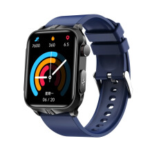 Tk11P 1,83-inch IPS-scherm, IP68 waterdichte siliconen band, smartwatch met stressmonitoring/ECG (kleur: blauw): siliconen band (blauw) verrassingsca