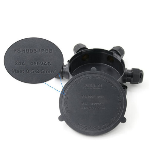 DEENLAI Waterproof Junction Box 24A/450V IP68 Fire Resistant for Outdoor LED 2