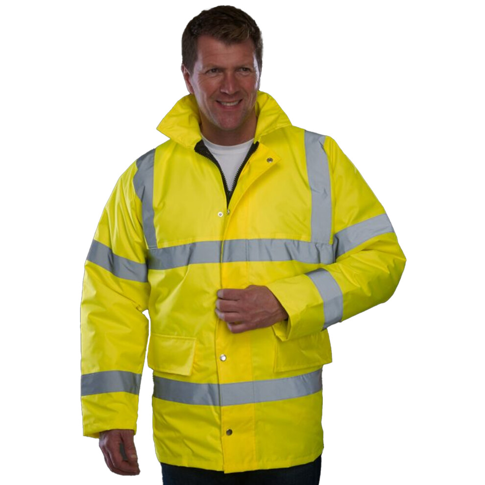 (M, Hi-Vis Yellow) Yoko Mens Hi-Vis Road Safety Jacket 5055747619881