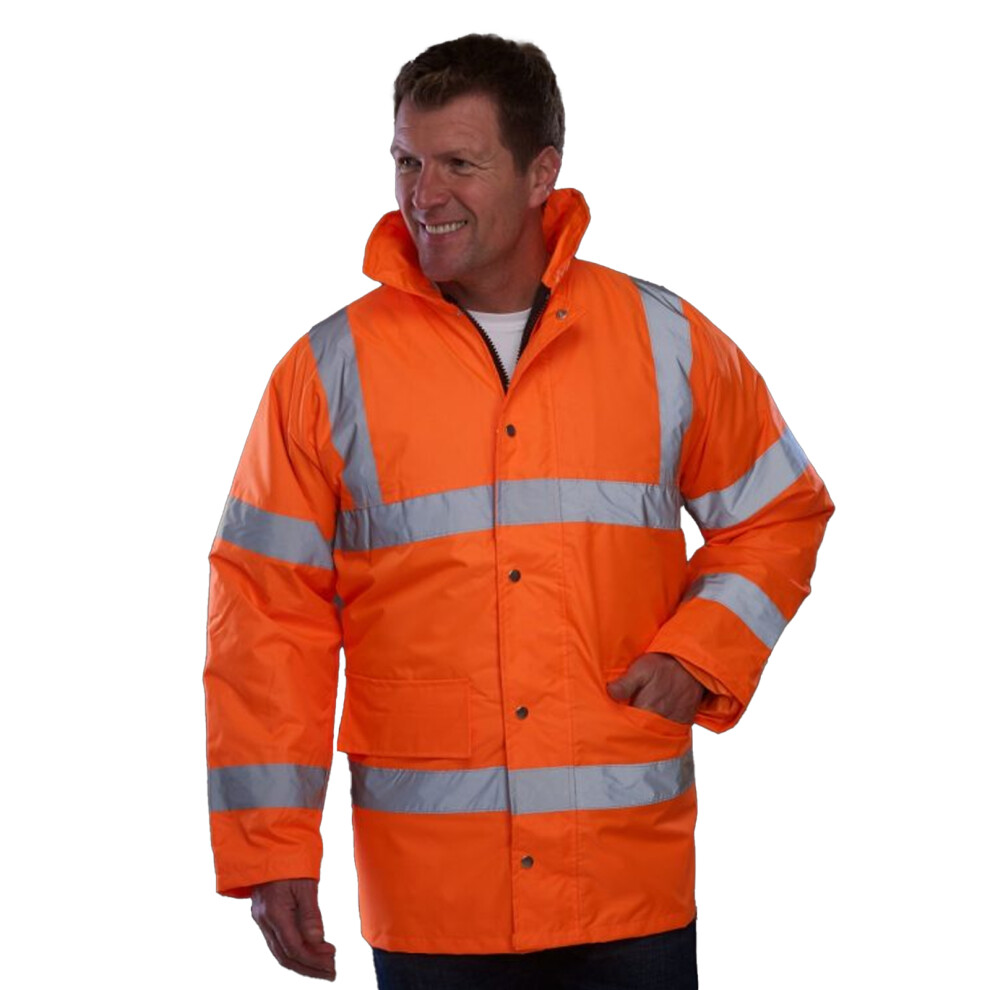 (S, Hi Vis Orange) Yoko Mens Hi-Vis Road Safety Jacket 5055747619782