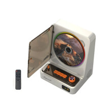 Vintage Inspired Player CD Player Dual Stereo Speakers 5200mAh Rechargeable Ambient Light FM Radio Remote