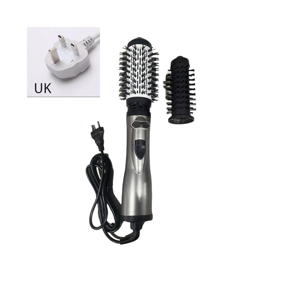 (UK Gray) 3 In 1 Hair Straightener Curling Iron Dryer Electric Hot Comb Salon Tool Styler