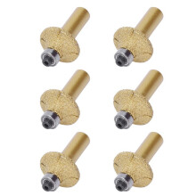 6X Marble 31mm Dia Bullnose Diamond Profile Wheel Router Bit Gold Tone