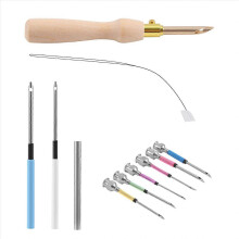 11Pcs Punch Needle Tool Kit Embroidery Stitching Punch Needle & Needle Threader Embroidery Poking Cr