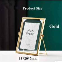 Metal Family Photo Picture Sign Holder Frame Wedding Gift Tabletop Clear Floating Pressed Flowers Glass Frame A