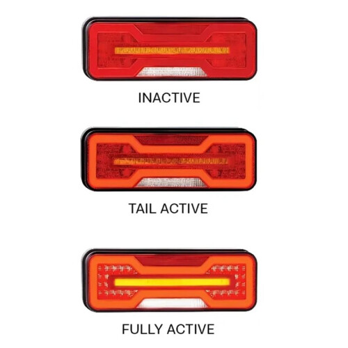 1 Pair Tail Light LED Rear Tail Light Combination 12V 24V Light for Trucks & Trailers Multi-Function 1