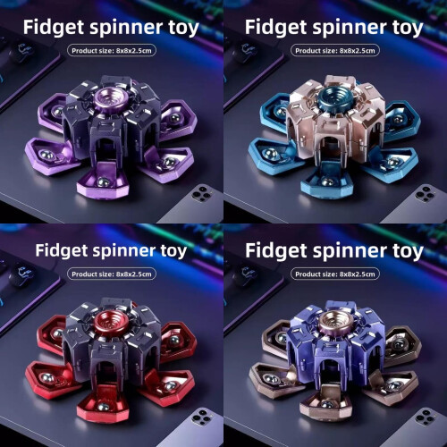 (Red Black)Durable Plastic Fingertip Gyroscope With Cool Transformation Effect Relaxing For 2