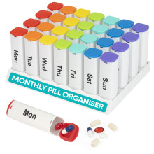 Fineway Monthly Pill Organiser 28 Day Coded White