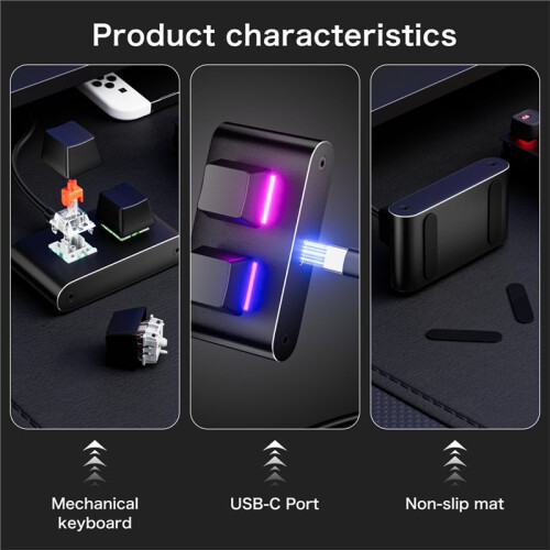 2-Key Customizable Numeric Keypad USB Wired Keyboard Shortcut Keys: Copy, Paste, Enter Key, Answer Button 1