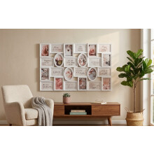 24 Collage White Wall Photo Frame Plastic 58x86Cm