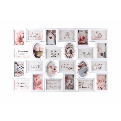 24 Collage White Wall Photo Frame Plastic 58x86Cm 2