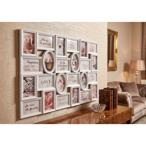 24 Collage White Wall Photo Frame Plastic 58x86Cm 1