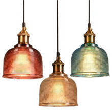 New LED Crystal Glass Candy-Colored Lampshade Chandelier Bar Cafe Restaurant Living Room Atmosphere Lighting C