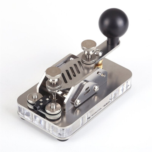 CW Morse Code Key Manual Transmission Training Morse Code Key with Computer Cable for CW Shortwave Telegraph Transmitter 2
