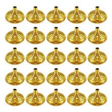 25Pcs Gold Hand Held Flag Stand Base Table Flag Base Bar Restaurant Party Conferences Desktop Display Decoration