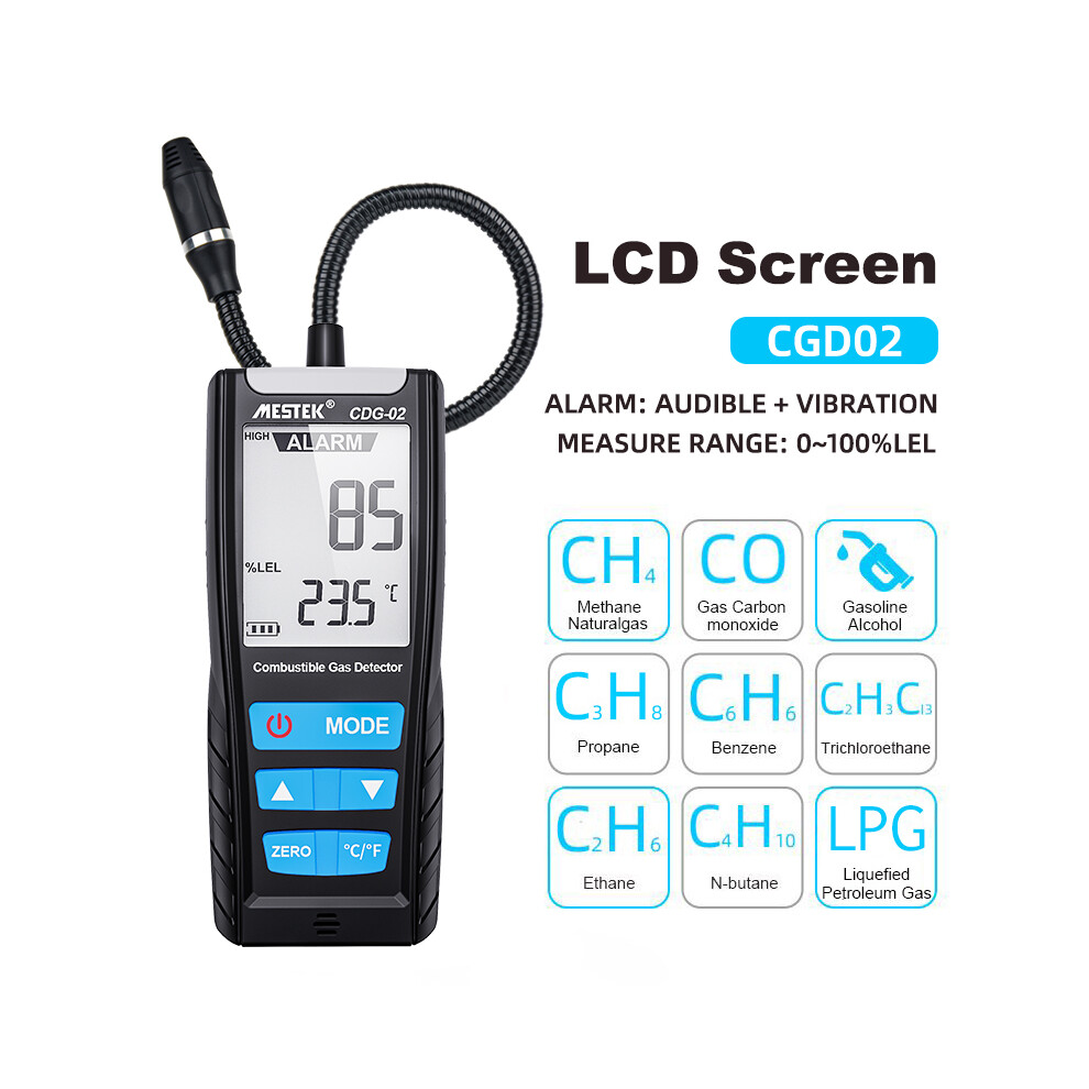 Combustible Gas Detector Handheld Carbon Monoxide Meter Portable Co Ch4 Gas Leak Detector Gas Monitor Tester 4017648555768