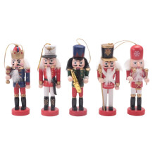 5Pc/Set Christmas Nutcracker Wooden Ornaments Saxophone Soldiers Manual Decorations 13cm Christmas Tree Decoration